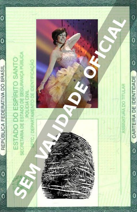 Imagem hipotética representando a carteira de identidade de Marília Pêra