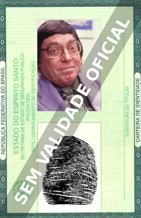 Imagem hipotética representando a carteira de identidade de Mário Tupinambá