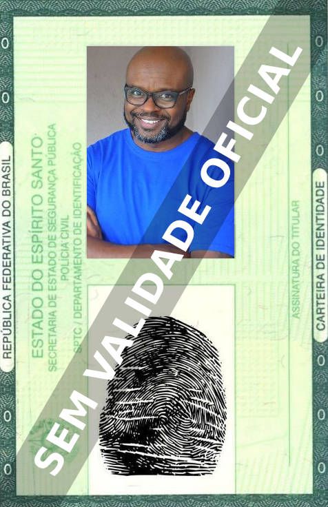 Imagem hipotética representando a carteira de identidade de Mark Anthony Williams