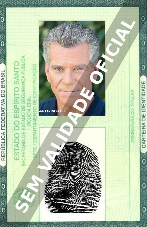 Imagem hipotética representando a carteira de identidade de Matt K. Miller
