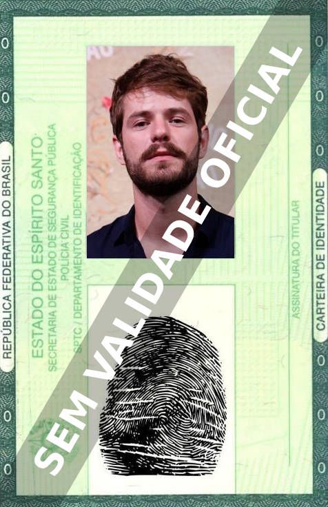 Imagem hipotética representando a carteira de identidade de Maurício Destri