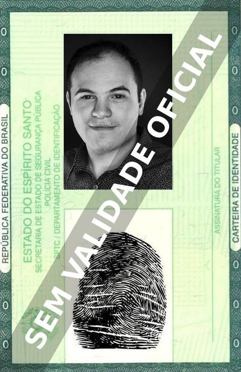 Imagem hipotética representando a carteira de identidade de Max Hechtman