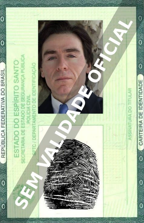 Imagem hipotética representando a carteira de identidade de Maximianno Cobra