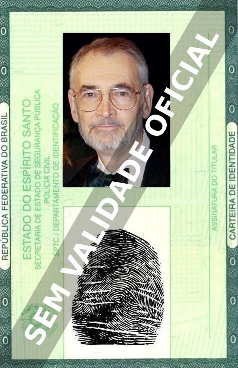 Imagem hipotética representando a carteira de identidade de Michael G. Wilson