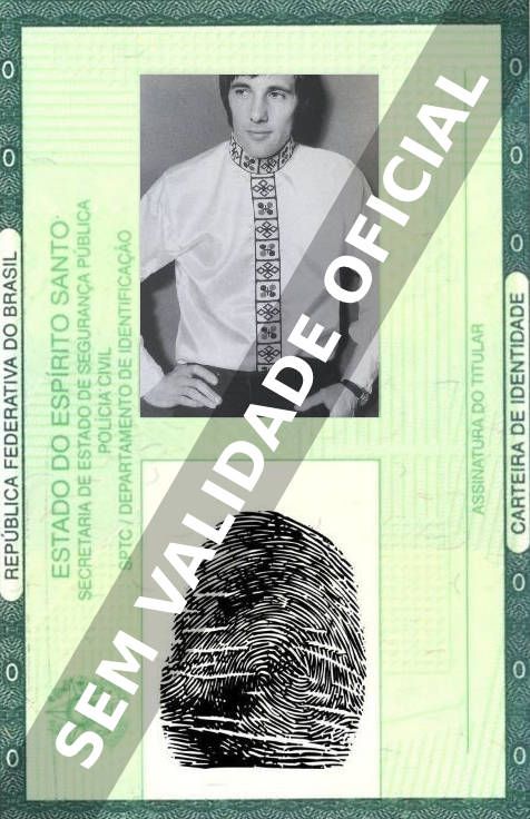 Imagem hipotética representando a carteira de identidade de Mick Avory
