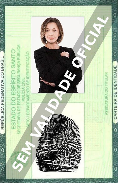 Imagem hipotética representando a carteira de identidade de Milene Haddad
