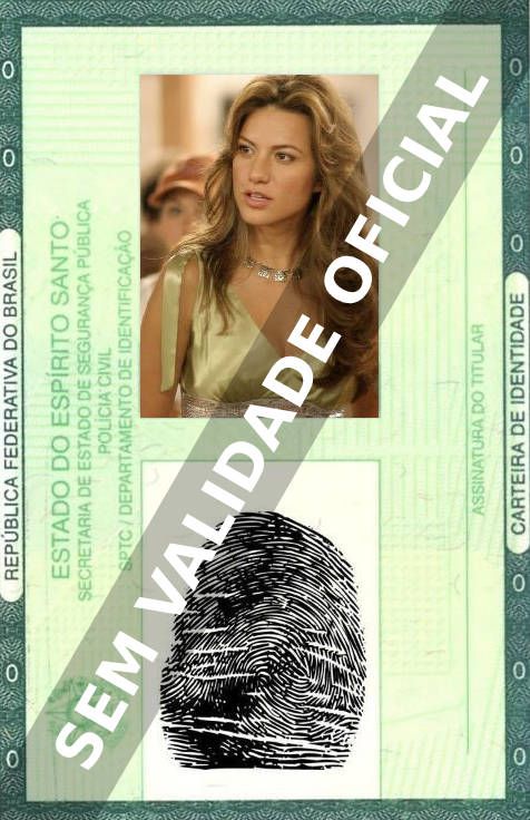 Imagem hipotética representando a carteira de identidade de Mina Olivera