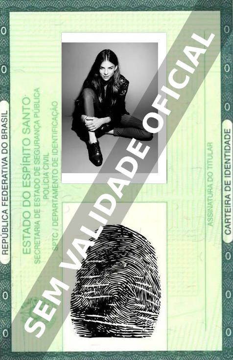 Imagem hipotética representando a carteira de identidade de Morgane Polanski