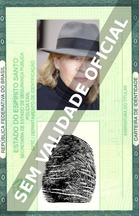 Imagem hipotética representando a carteira de identidade de Nancy Youngblut