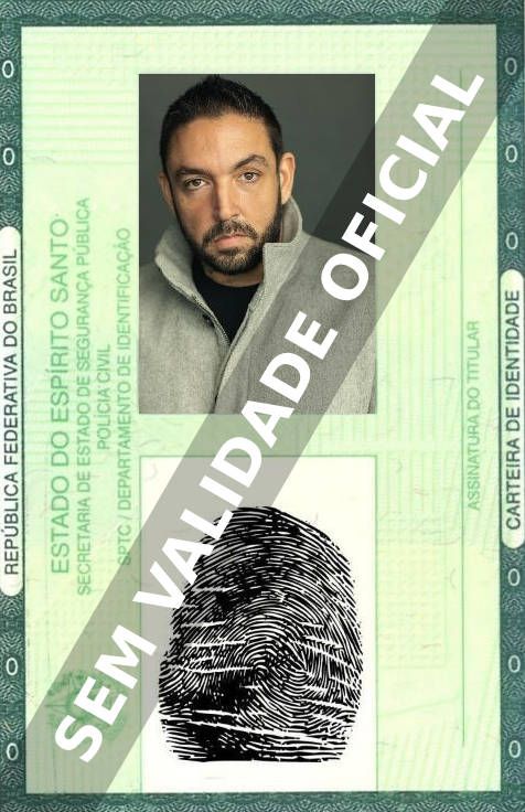 Imagem hipotética representando a carteira de identidade de Omar Shaker