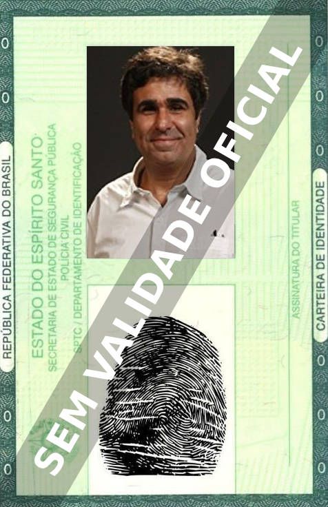 Imagem hipotética representando a carteira de identidade de Orã Figueiredo