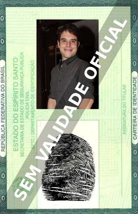Imagem hipotética representando a carteira de identidade de Pedro Gabriel Tonini