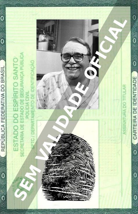 Imagem hipotética representando a carteira de identidade de Percy Aires