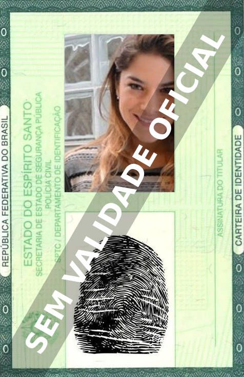 Imagem hipotética representando a carteira de identidade de Priscila Fantin