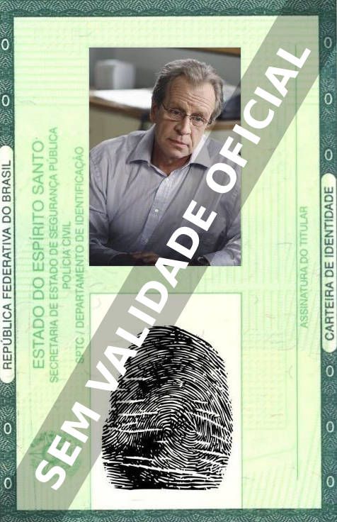 Imagem hipotética representando a carteira de identidade de Richard Gilliland