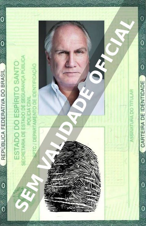 Imagem hipotética representando a carteira de identidade de Rupert Vansittart