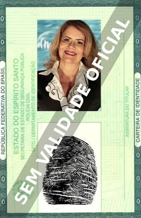 Imagem hipotética representando a carteira de identidade de Silvia Bandeira