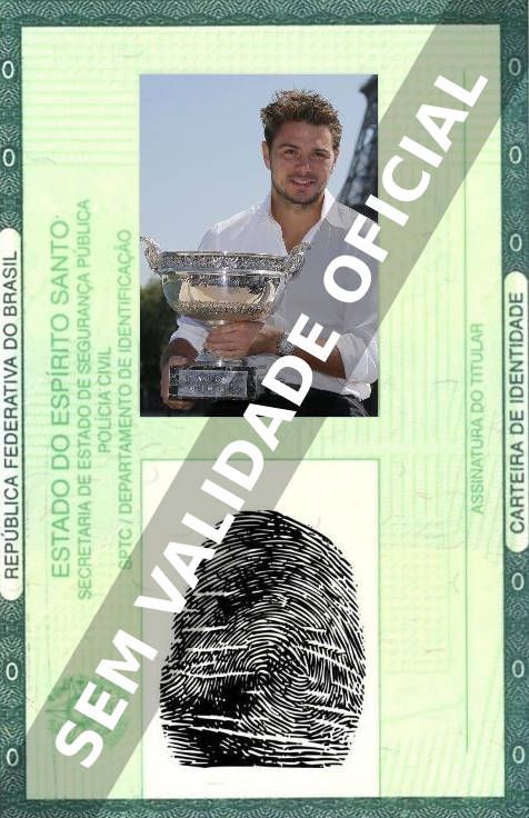 Imagem hipotética representando a carteira de identidade de Stan Wawrinka