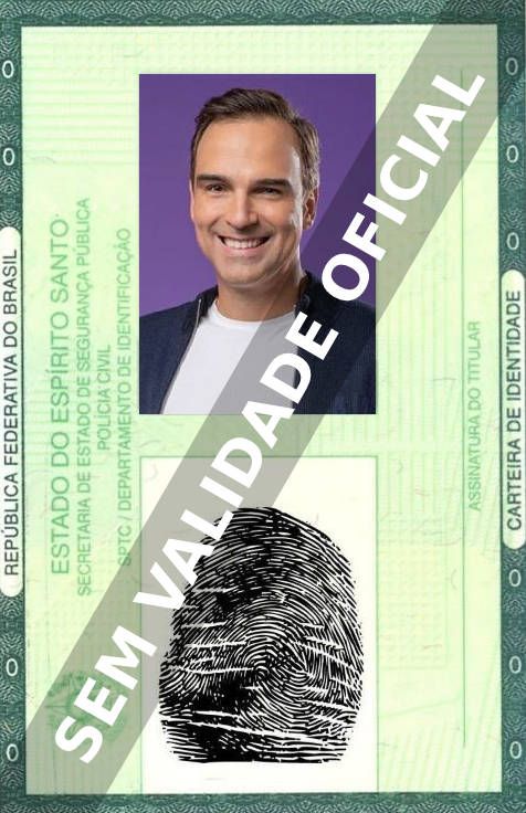 Imagem hipotética representando a carteira de identidade de Tadeu Schmidt