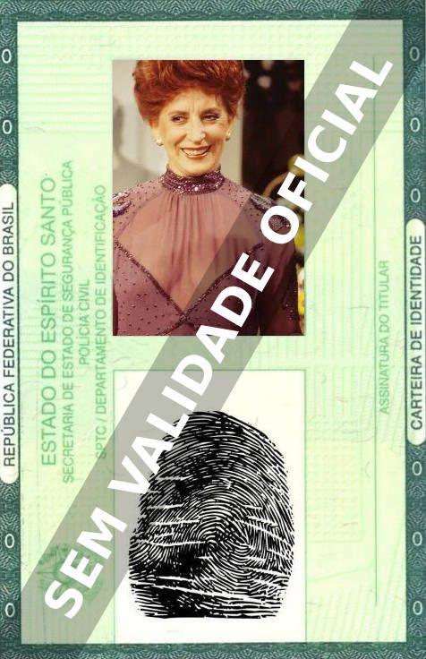 Imagem hipotética representando a carteira de identidade de Tereza Raquel
