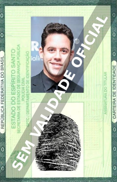 Imagem hipotética representando a carteira de identidade de Thiago Pereira
