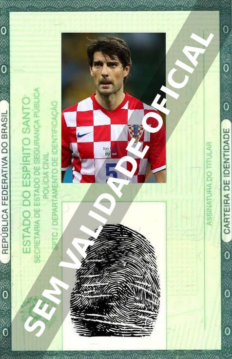 Imagem hipotética representando a carteira de identidade de Vedran Corluka
