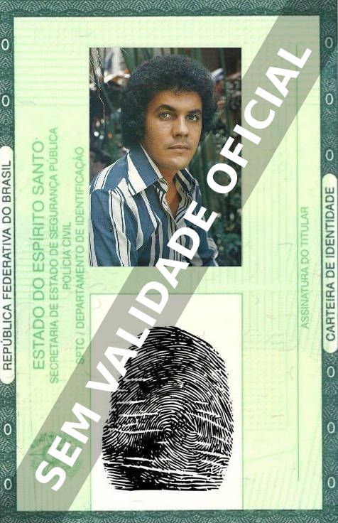 Imagem hipotética representando a carteira de identidade de Wanderley Cardoso
