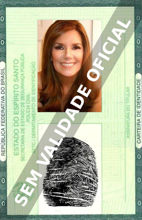 Imagem hipotética representando a carteira de identidade de Wendy Wells-Gunkel
