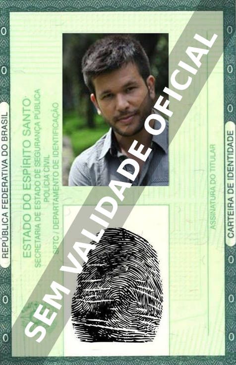 Imagem hipotética representando a carteira de identidade de Werles Pajero