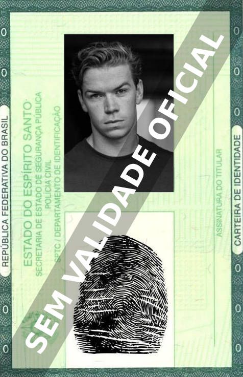 Imagem hipotética representando a carteira de identidade de Will Poulter