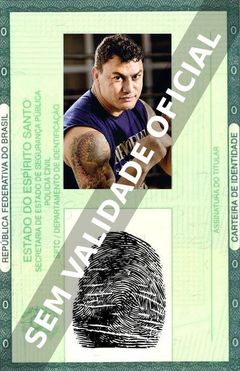 Imagem hipotética representando a carteira de identidade de Acelino Popó Freitas