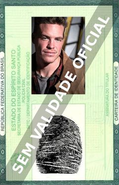 Imagem hipotética representando a carteira de identidade de Adam Cole