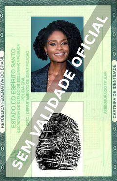 Imagem hipotética representando a carteira de identidade de Adina Porter