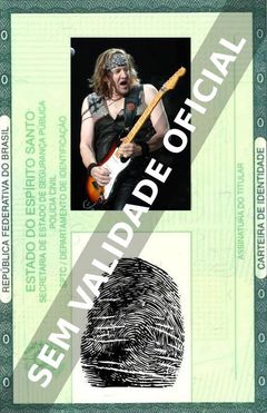 Imagem hipotética representando a carteira de identidade de Adrian Smith