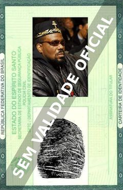 Imagem hipotética representando a carteira de identidade de Afrika Bambaataa