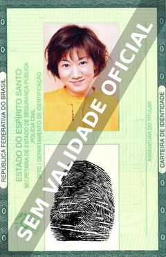 Imagem hipotética representando a carteira de identidade de Akiko Yajima
