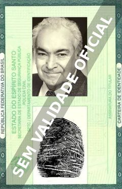 Imagem hipotética representando a carteira de identidade de Al Ruscio