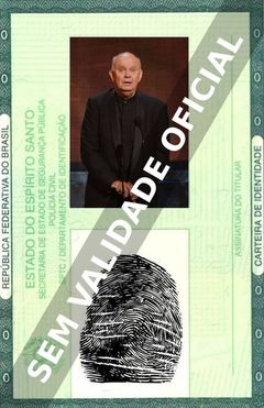 Imagem hipotética representando a carteira de identidade de Alan Ayckbourn
