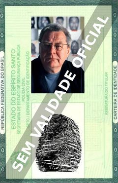 Imagem hipotética representando a carteira de identidade de Alan Parker