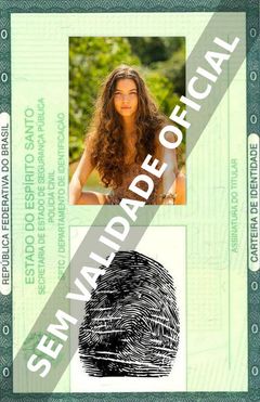 Imagem hipotética representando a carteira de identidade de Alanis Guillen