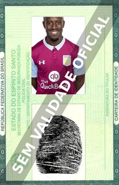 Imagem hipotética representando a carteira de identidade de Albert Adomah