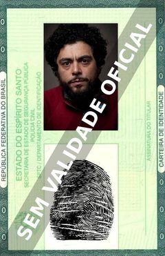 Imagem hipotética representando a carteira de identidade de Alberto Ajaka