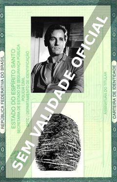 Imagem hipotética representando a carteira de identidade de Alberto de Mendoza