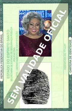 Imagem hipotética representando a carteira de identidade de Alcione