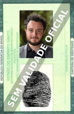 Imagem hipotética representando a carteira de identidade de Alessio Praticò