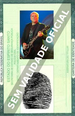 Imagem hipotética representando a carteira de identidade de Alex Lifeson