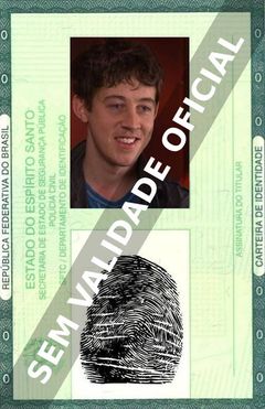 Imagem hipotética representando a carteira de identidade de Alex Sharp