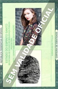 Imagem hipotética representando a carteira de identidade de Alexandra Dowling