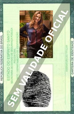 Imagem hipotética representando a carteira de identidade de Alexandra Richter