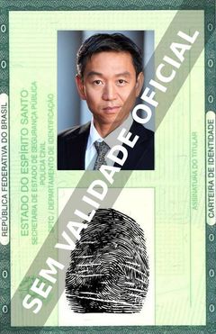 Imagem hipotética representando a carteira de identidade de Alexandre Chen